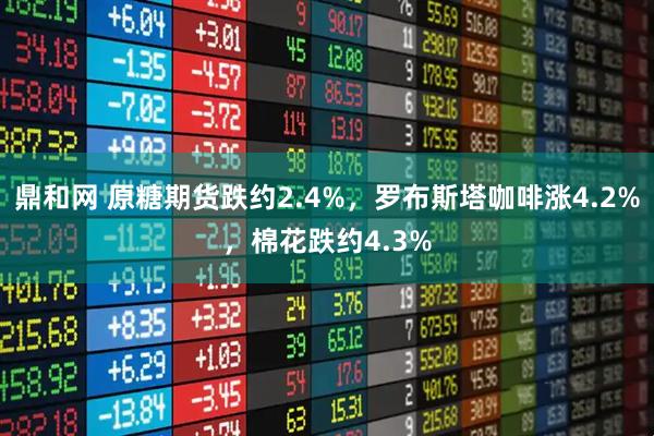 鼎和网 原糖期货跌约2.4%，罗布斯塔咖啡涨4.2%，棉花跌约4.3%