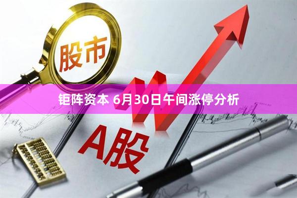 钜阵资本 6月30日午间涨停分析